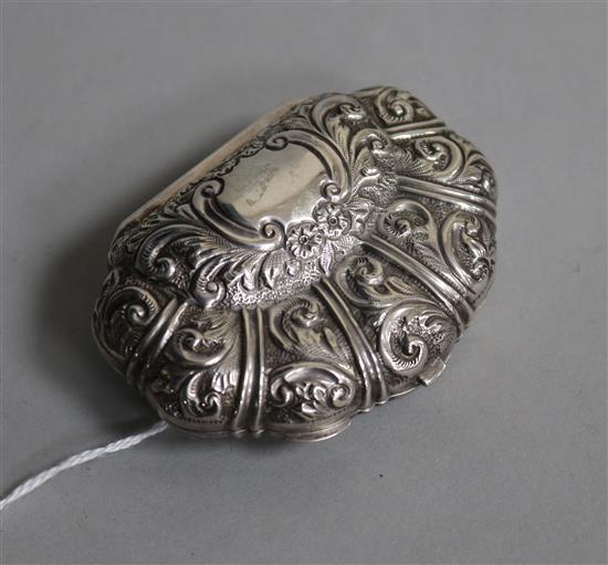 An Edwardian silver purse by John Milward Banks, Chester, 1901, 73mm.